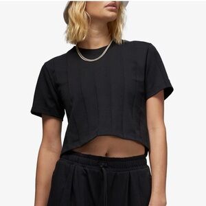 Nike Jordan Black Knit Cropped Flight Top - Size Small